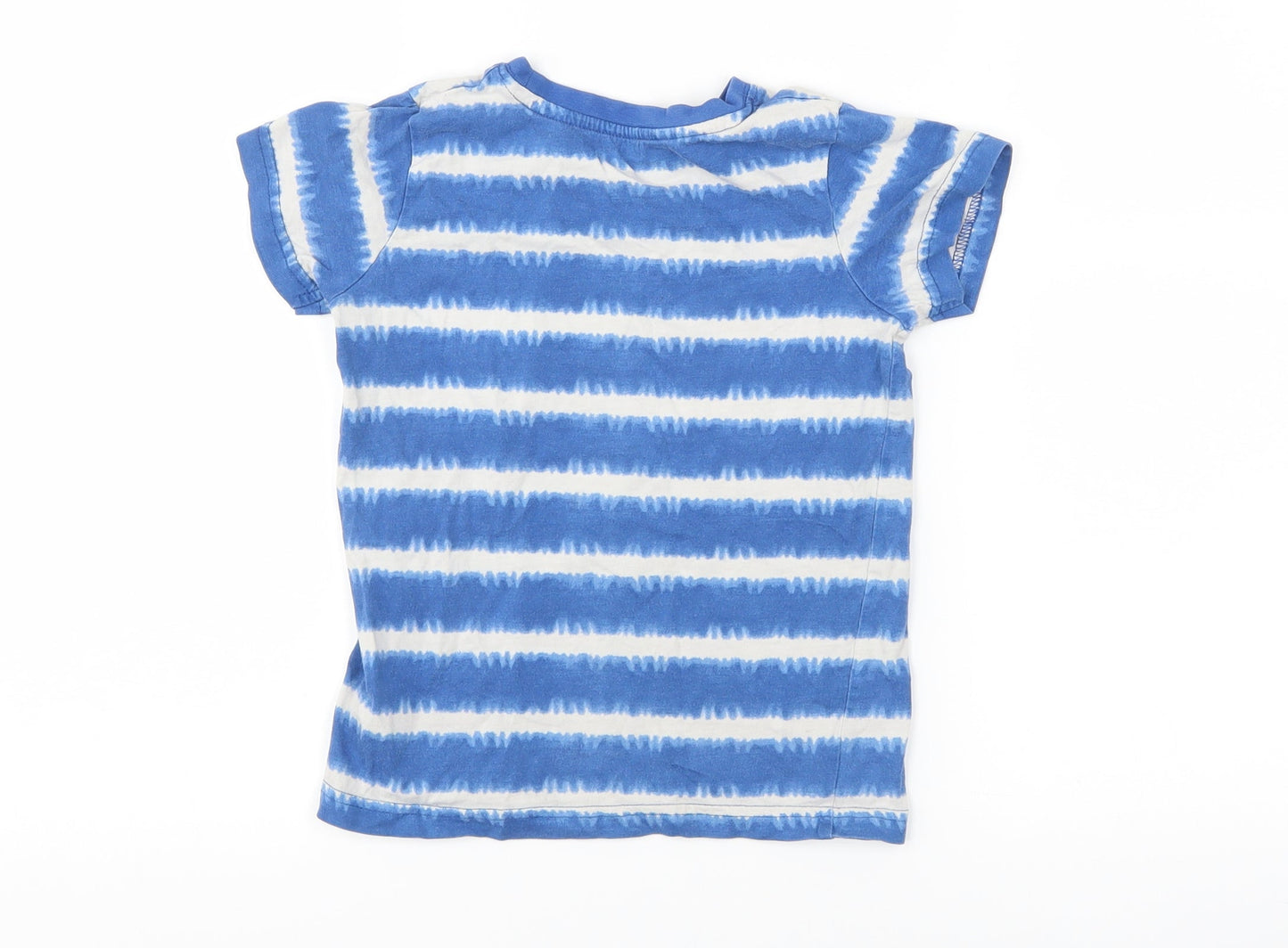 Matalan Boys Blue Striped  Basic T-Shirt Size 4-5 Years  - Tie Dye