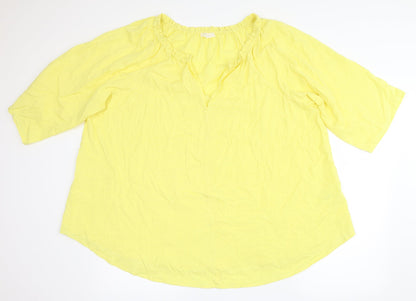 flint & moss Womens Yellow   Basic Blouse Size 2XL