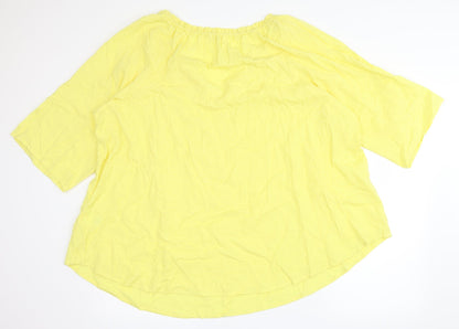 flint & moss Womens Yellow   Basic Blouse Size 2XL