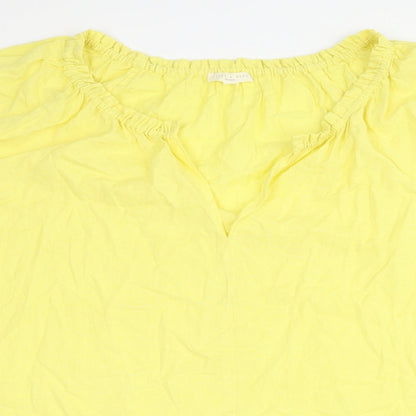 flint & moss Womens Yellow   Basic Blouse Size 2XL