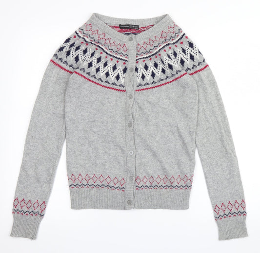 Atmoshpere Womens Grey Argyle/Diamond  Cardigan Jumper Size 8