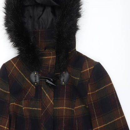 George` Womens Multicoloured Check  Overcoat Coat