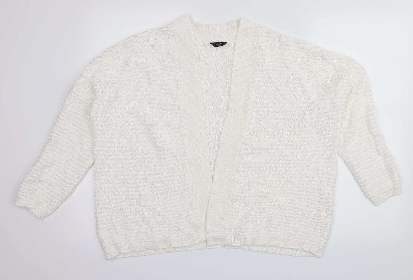 M&Co Womens White   Cardigan Jumper Size S