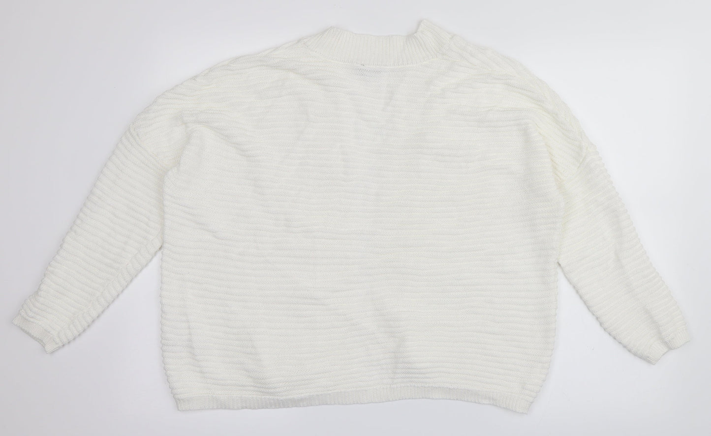M&Co Womens White   Cardigan Jumper Size S