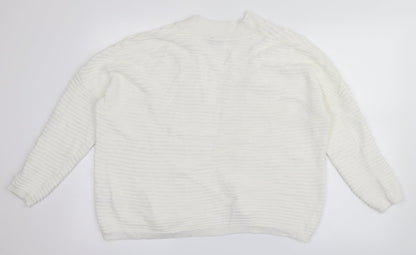 M&Co Womens White   Cardigan Jumper Size S