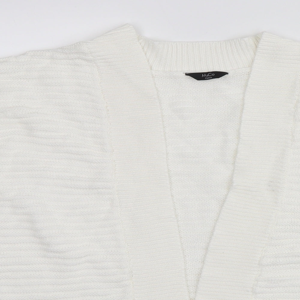 M&Co Womens White   Cardigan Jumper Size S