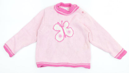 Babble Boom Girls Pink   Pullover Jumper Size 3-4 Years
