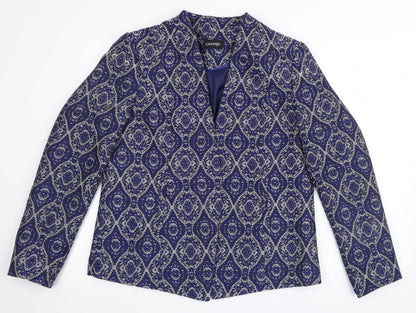 George` Womens Blue Geometric  Jacket  Size 14