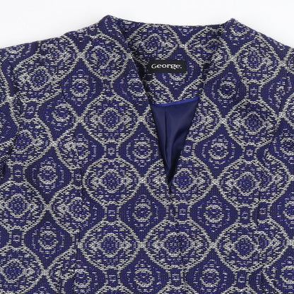 George` Womens Blue Geometric  Jacket  Size 14