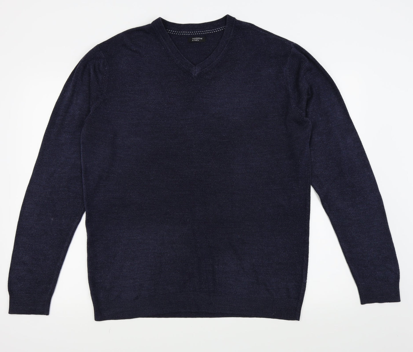 M&Co Mens Blue   Pullover Jumper Size L