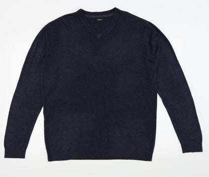 M&Co Mens Blue   Pullover Jumper Size L