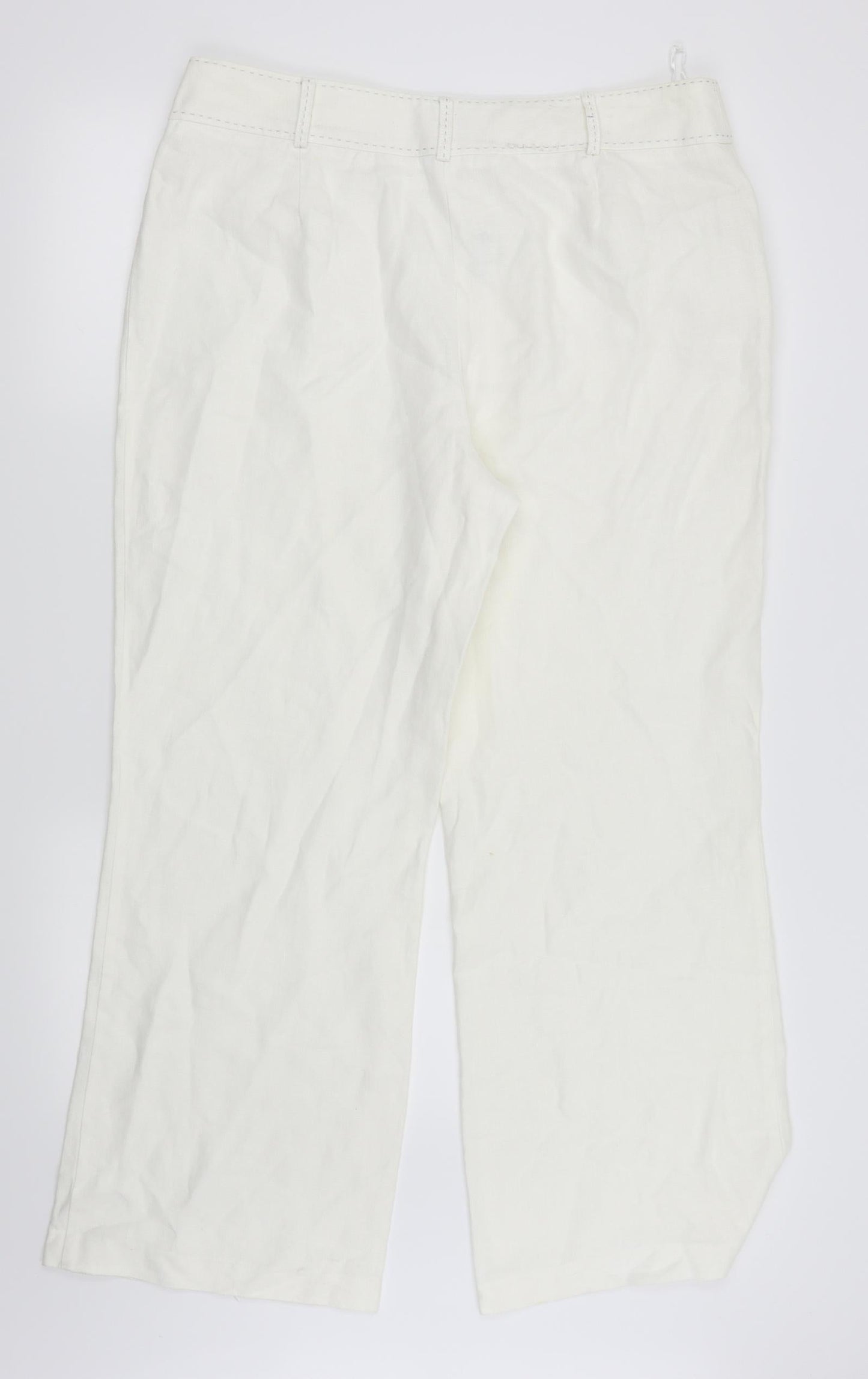 Per Una Womens White   Trousers  Size 16 L27 in