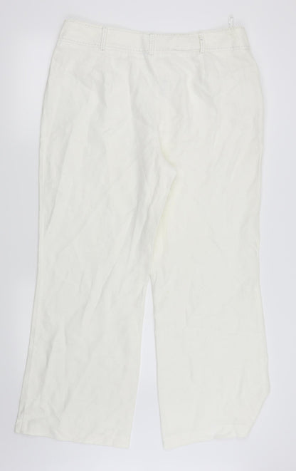 Per Una Womens White   Trousers  Size 16 L27 in