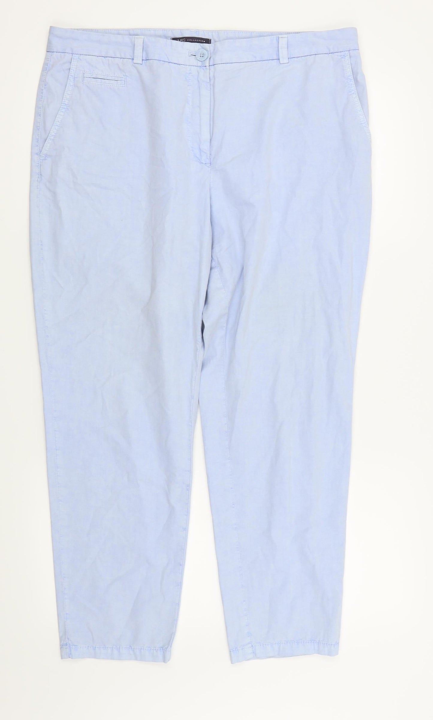 Womens UK Size 16 M&S Regular Fit  Blue Trousers