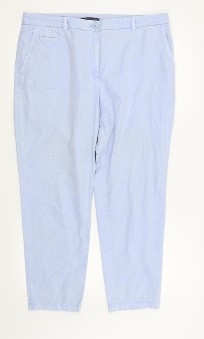 Womens UK Size 16 M&S Regular Fit  Blue Trousers