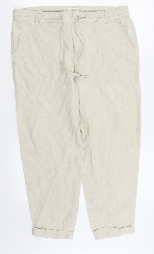 F&F Womens Beige   Trousers  Size 14 L24 in