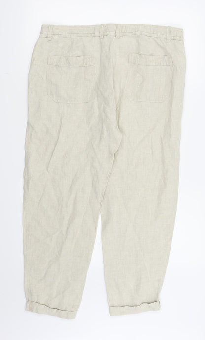 F&F Womens Beige   Trousers  Size 14 L24 in