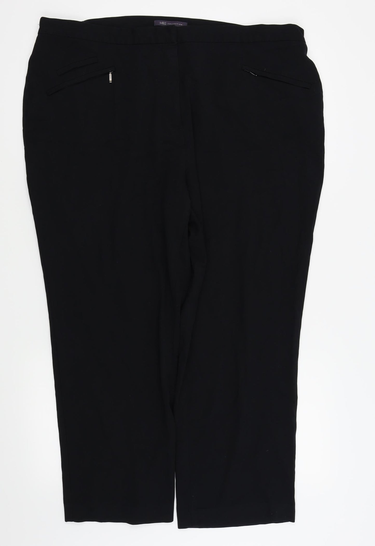 m&s Womens Black   Trousers  Size 20 L24 in