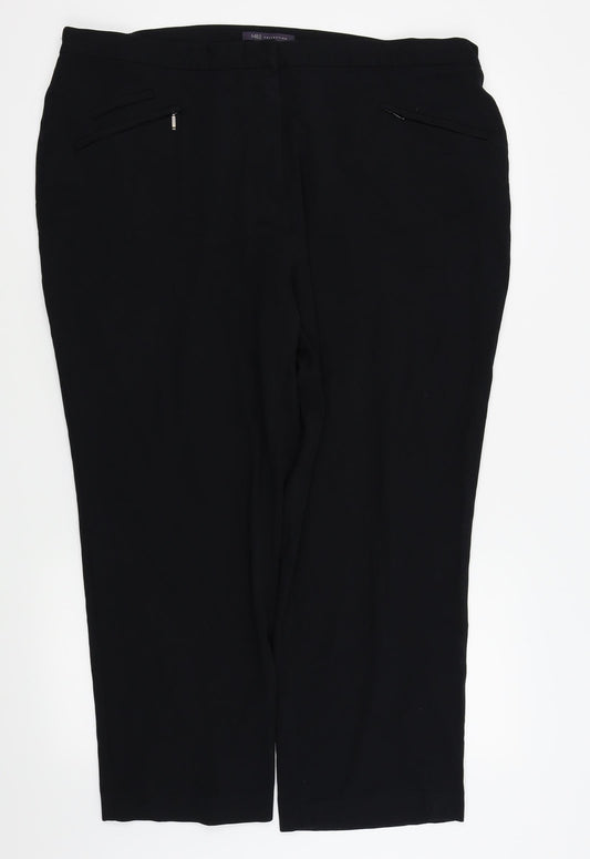 m&s Womens Black   Trousers  Size 20 L24 in