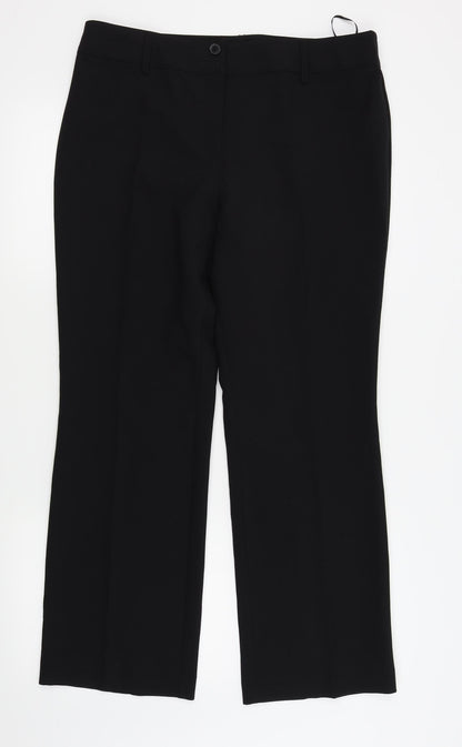 Womens UK Size 14 Papaya Regular Fit  Black Trousers