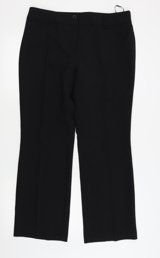 Womens UK Size 14 Papaya Regular Fit  Black Trousers