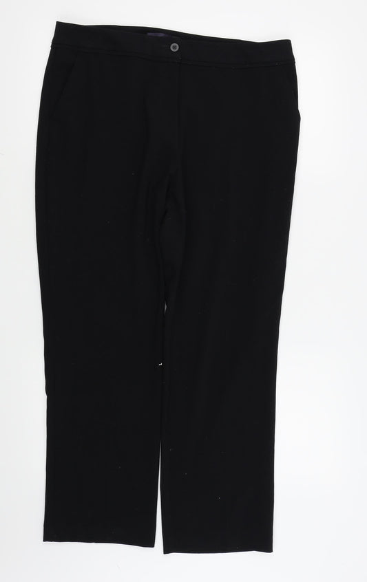 M&s Womens Black   Trousers  Size 14 L25 in