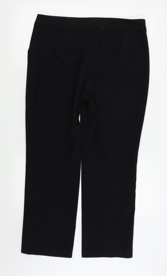 M&s Womens Black   Trousers  Size 14 L25 in