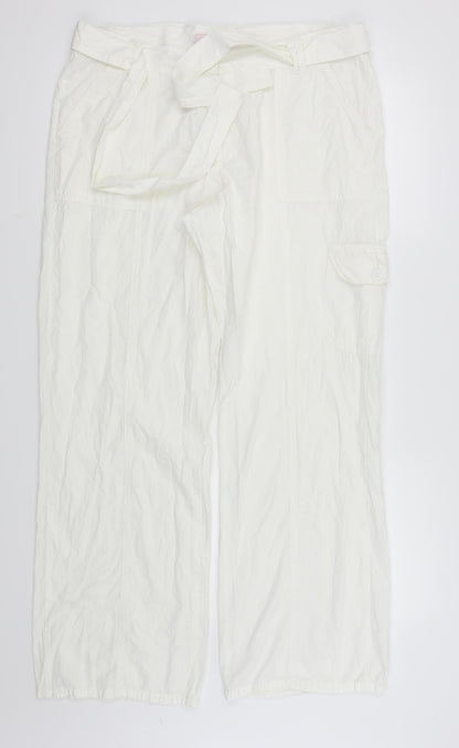 Simply Be Womens White   Trousers  Size 14 L26 in