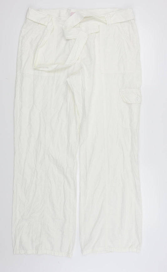 Simply Be Womens White   Trousers  Size 14 L26 in