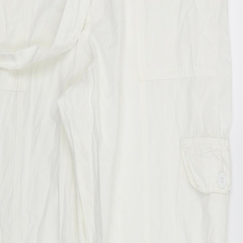 Simply Be Womens White   Trousers  Size 14 L26 in