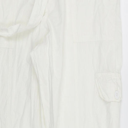 Simply Be Womens White   Trousers  Size 14 L26 in