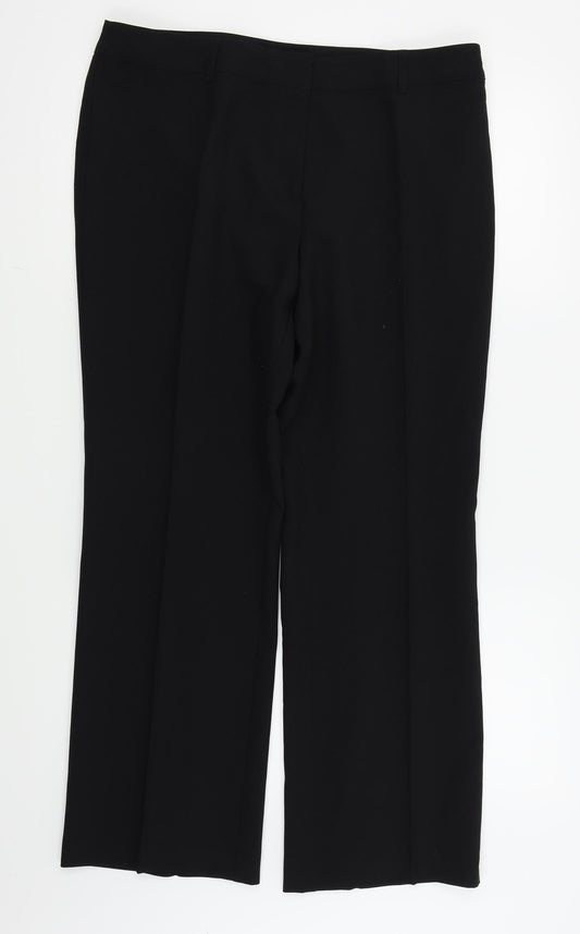 Womens UK Size 14 Papaya Regular Fit  Black Trousers