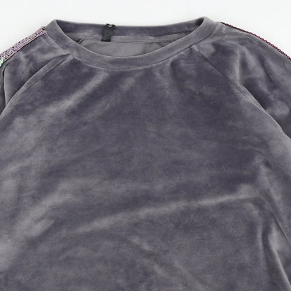 Asda George Girls Grey Solid  Top Pyjama Top Size 11-12 Years