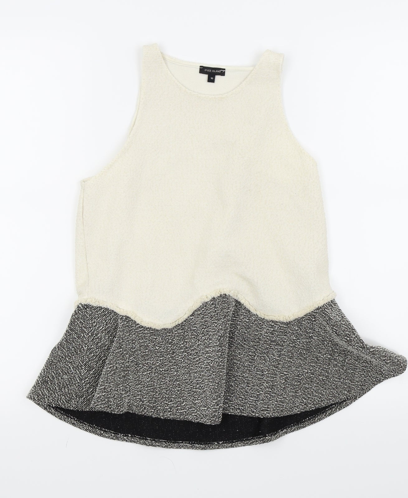 Womens UK Size 10 River Island White Basic Tank
