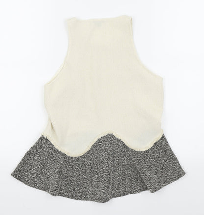 Womens UK Size 10 River Island White Basic Tank