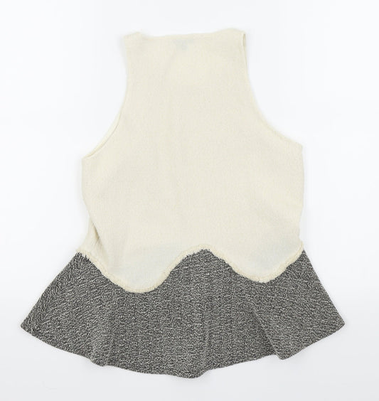 Womens UK Size 10 River Island White Basic Tank