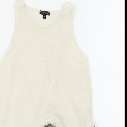 Womens UK Size 10 River Island White Basic Tank