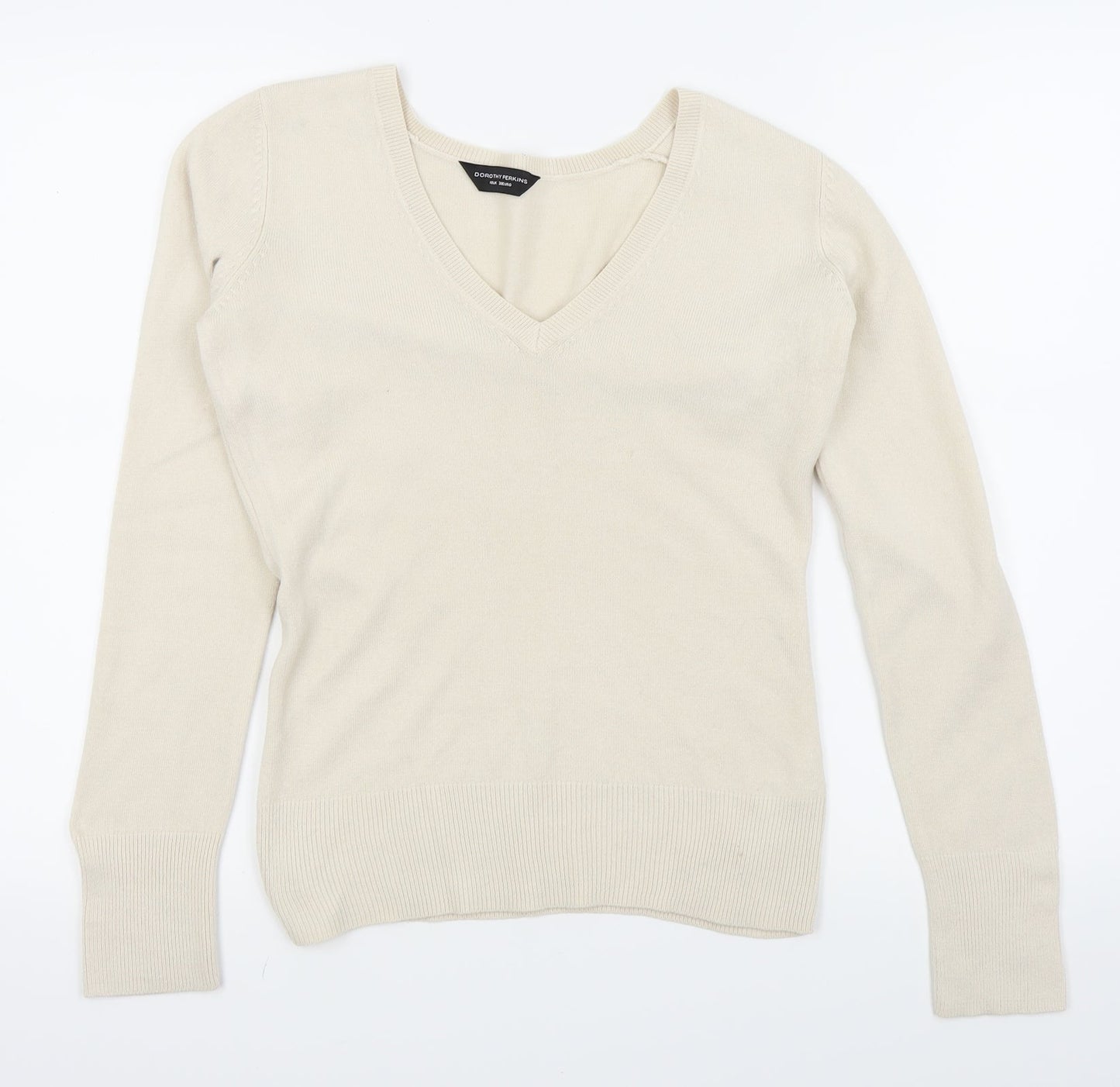 Womens UK Size 10 Dorothy Perkins Beige Basic T-Shirt