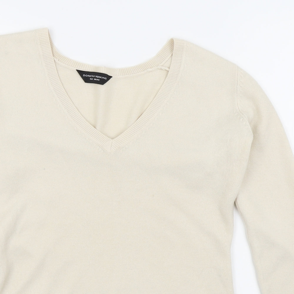 Womens UK Size 10 Dorothy Perkins Beige Basic T-Shirt