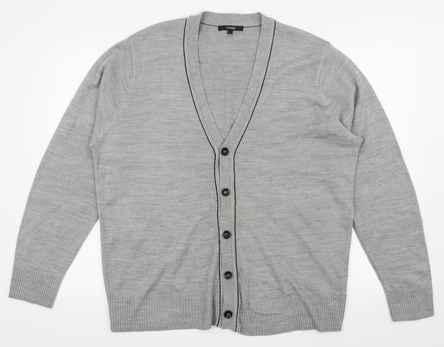 Asda George Mens Grey   Cardigan Jumper Size L