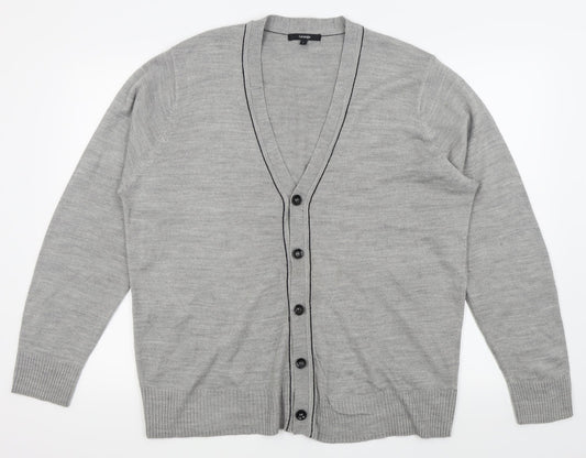 Asda George Mens Grey   Cardigan Jumper Size L
