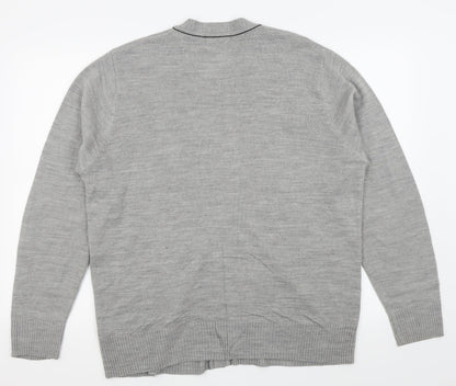 Asda George Mens Grey   Cardigan Jumper Size L