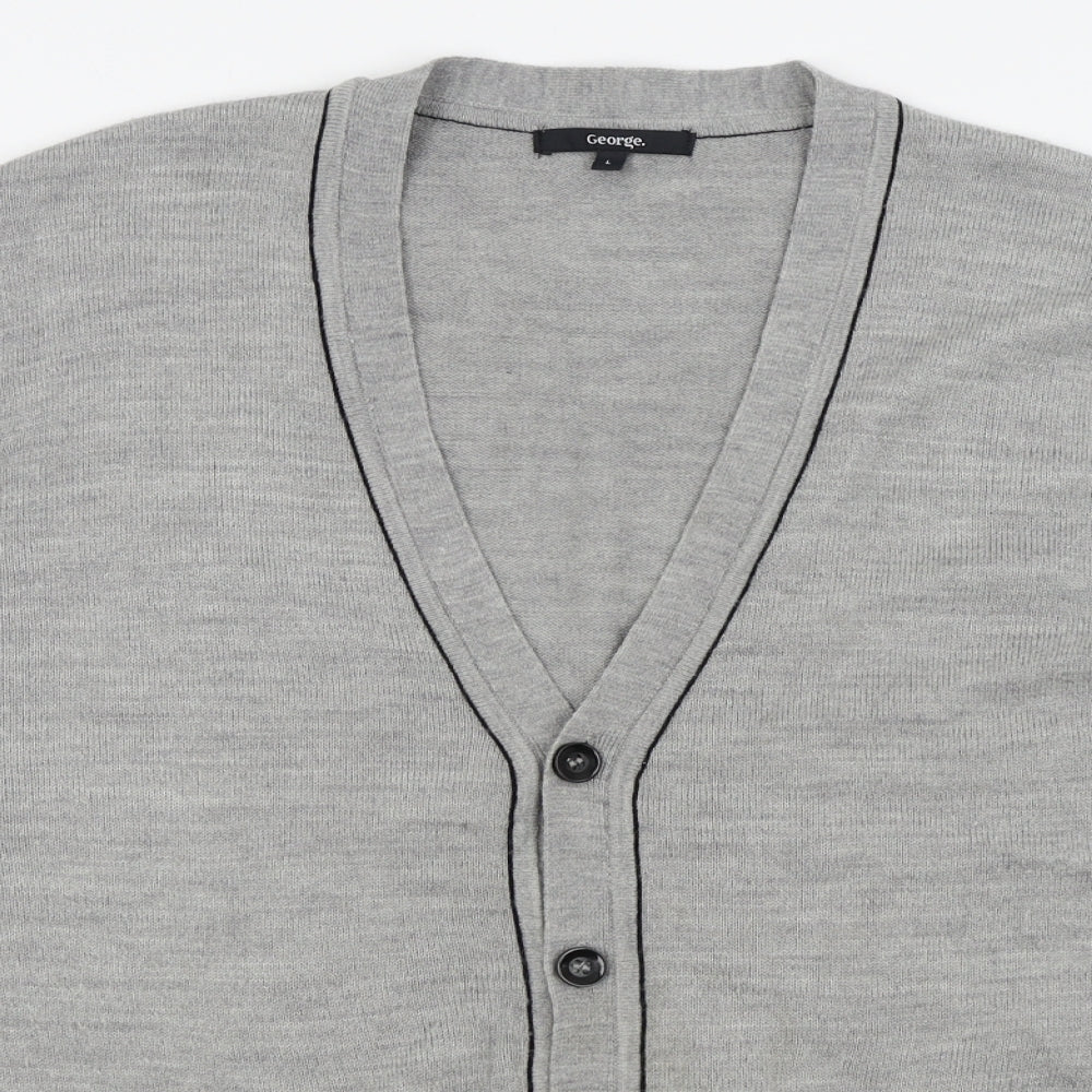 Asda George Mens Grey   Cardigan Jumper Size L
