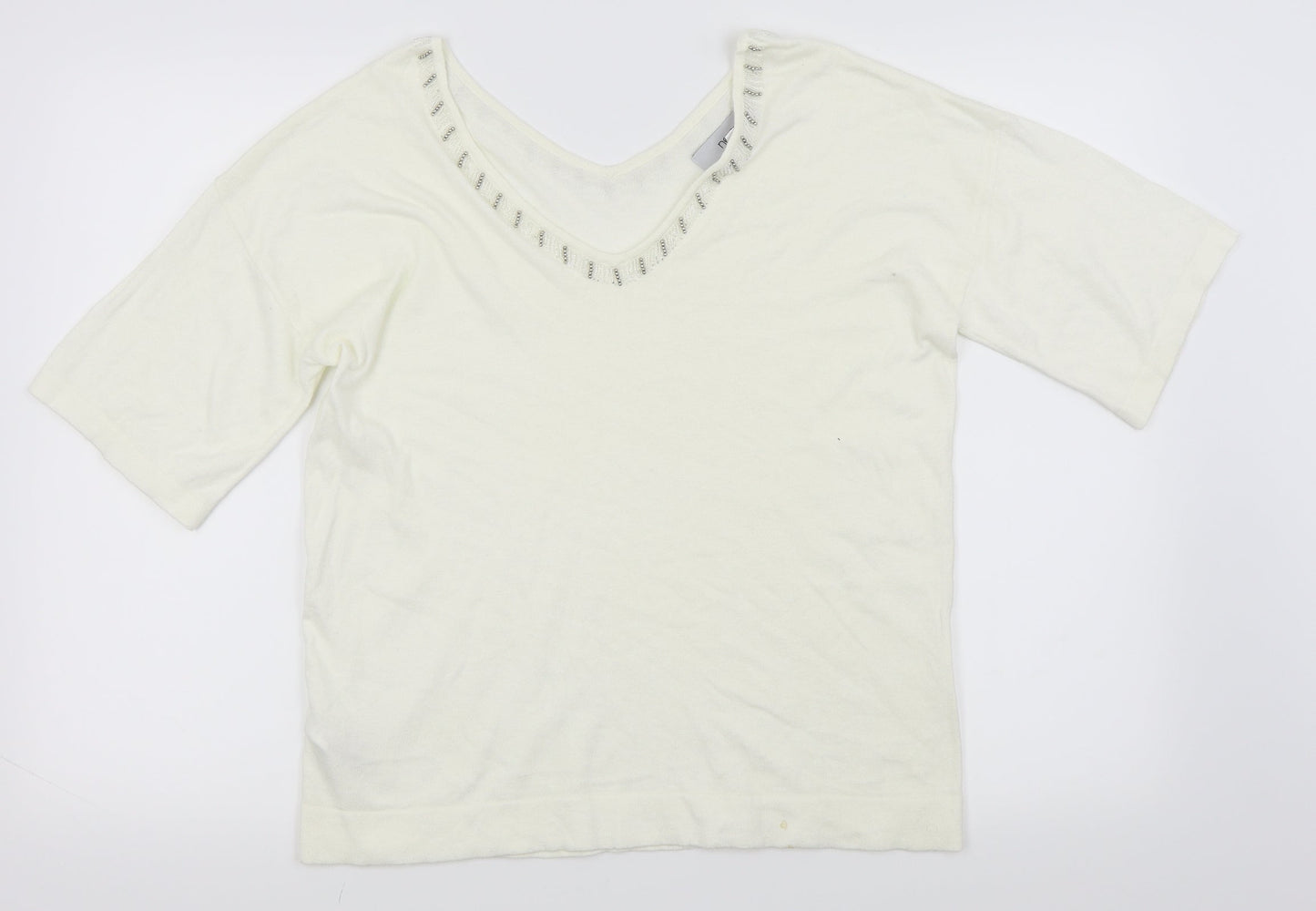 Womens UK Size 10 NEXT White Basic T-Shirt