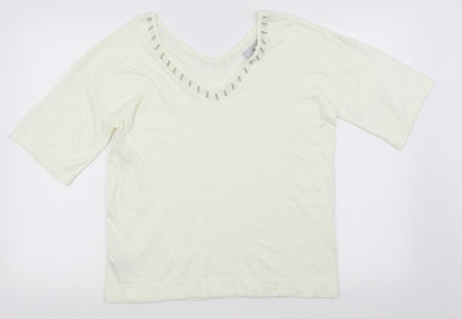 Womens UK Size 10 NEXT White Basic T-Shirt