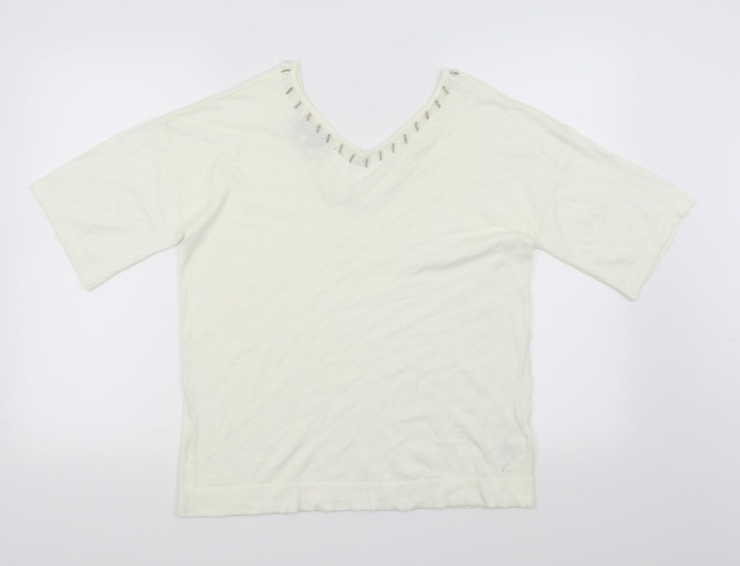 Womens UK Size 10 NEXT White Basic T-Shirt