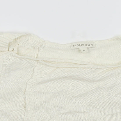 Monsoon Womens White   Cardigan Jumper Size M