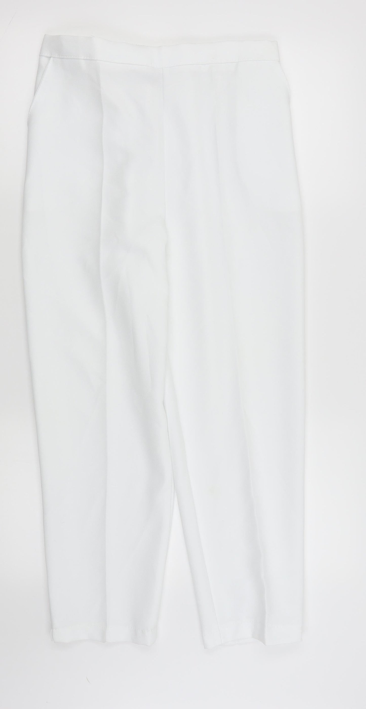 Womens UK Size 14 Preworn Regular Fit  White Trousers