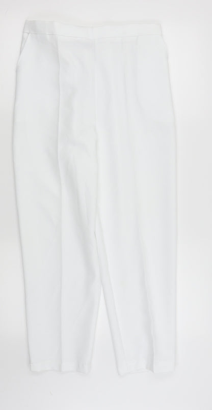 Womens UK Size 14 Preworn Regular Fit  White Trousers