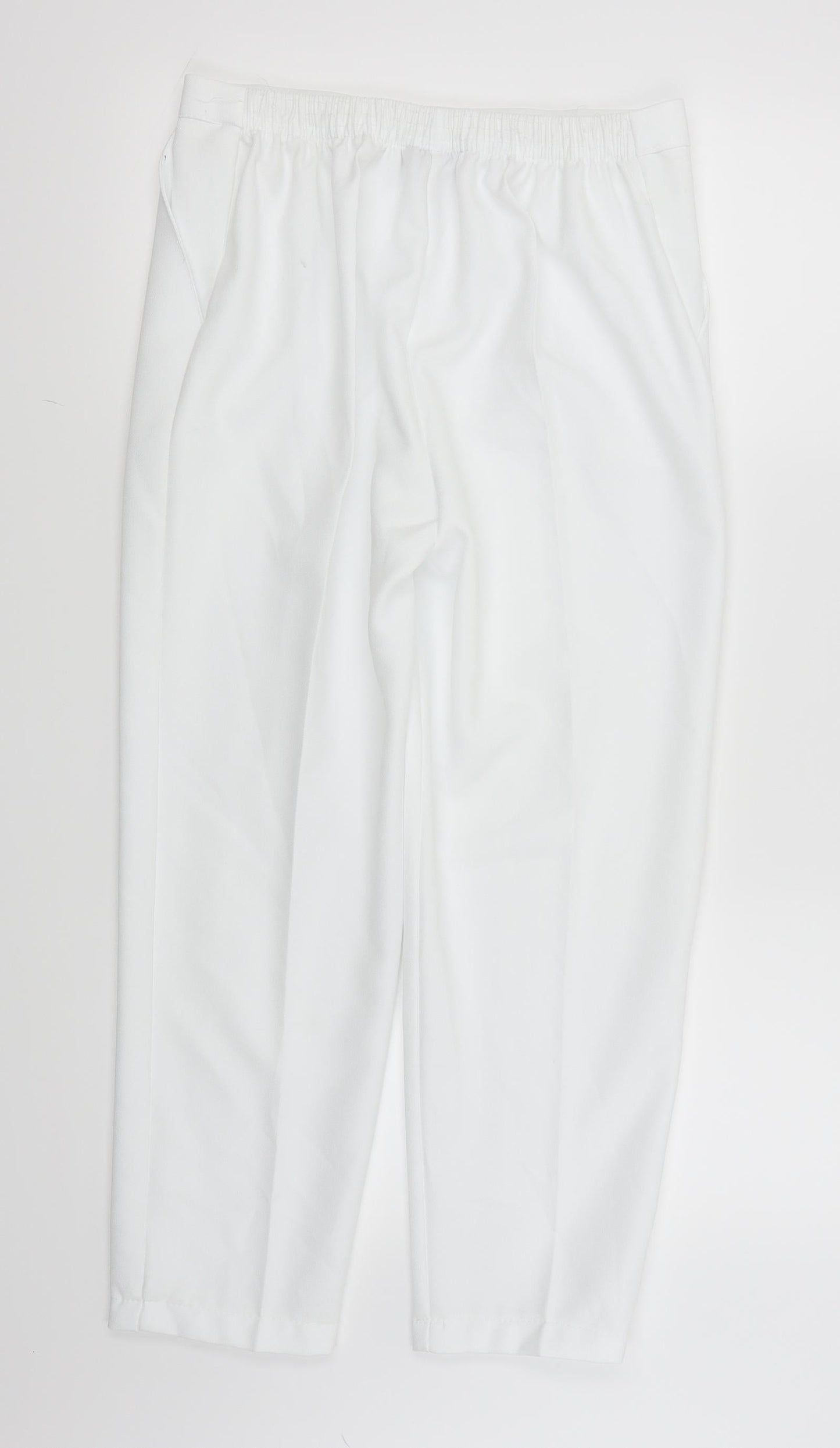 Womens UK Size 14 Preworn Regular Fit  White Trousers